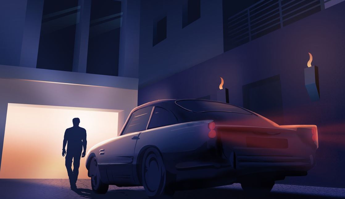 auto před garáží